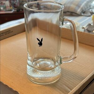 PLAYBOY Clear Glass Beer Mug